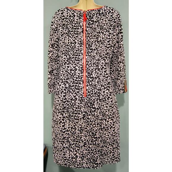 Belle Badgley Mischka Animal Print Dress with Contrasting Trim, Size 12 - Picture 2 of 5